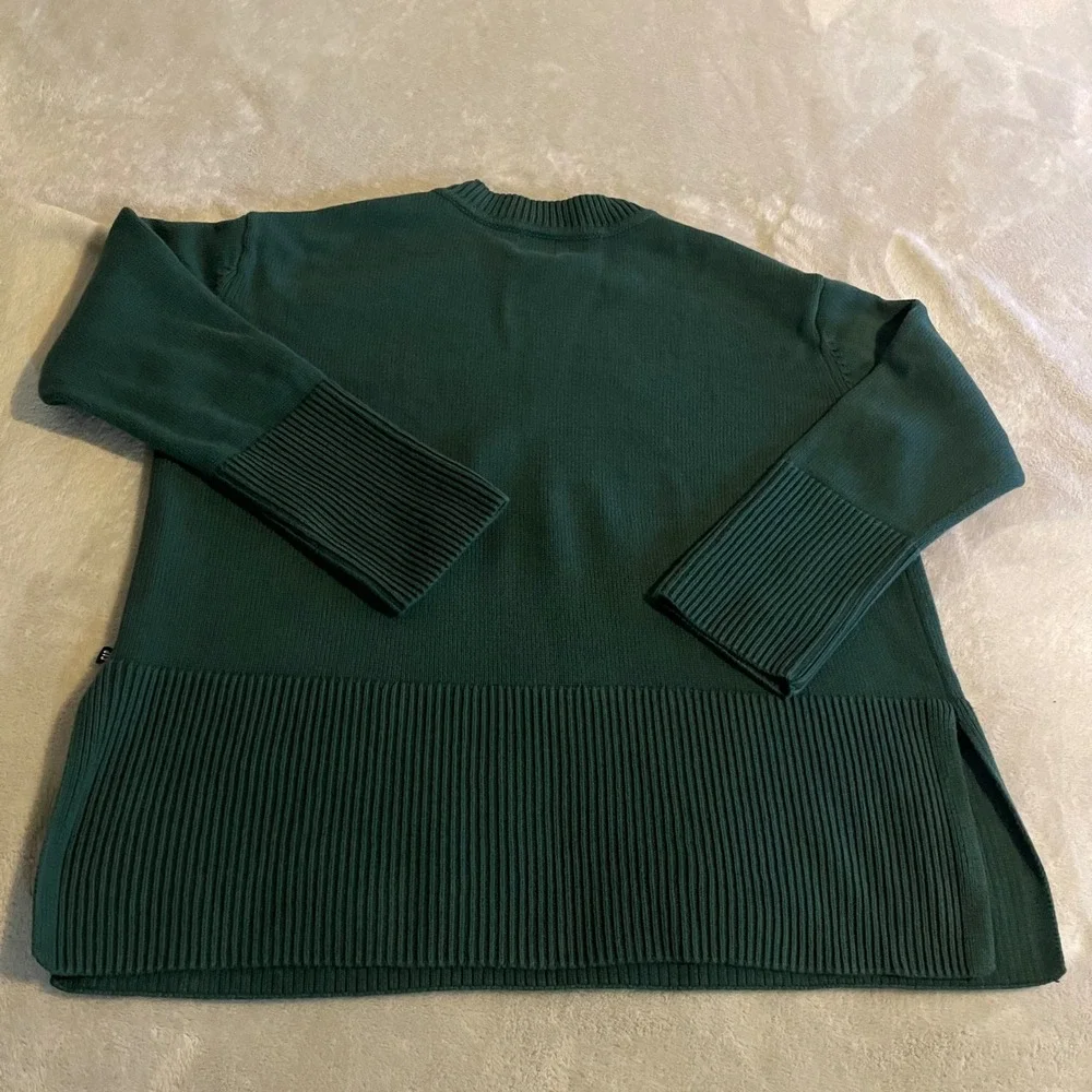 Vintage Gap Womens Large‎ Green Ribbed Hem Crewneck Long Sleeve Pullover Sweater